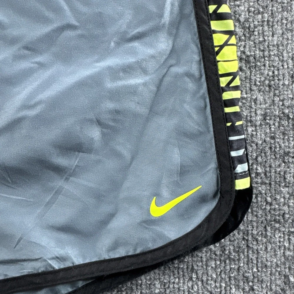 Nike Board Shorts Mens L Gray Lined Swim Surf Trunks Elastic Swoosh Drawstring